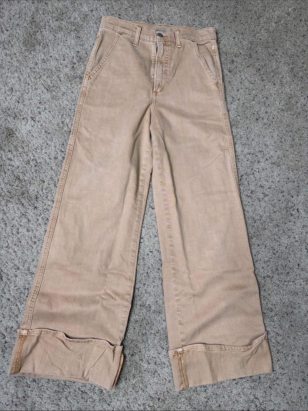 Joe's Jeans Cropped Wide-Leg Jeans in Tan 26